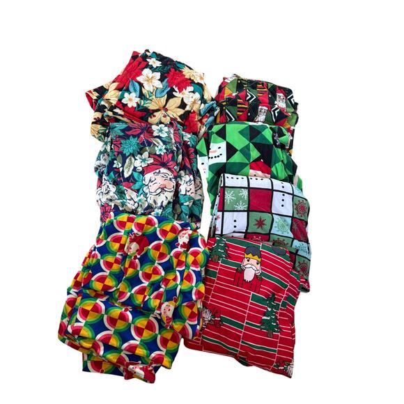 Lularoe TC2 Christmas leggings bundle Santa Christmas colorful 7 comfort - Picture 1 of 6